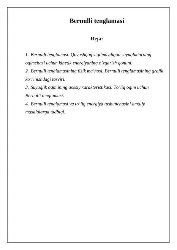 Bernulli tenglamasi