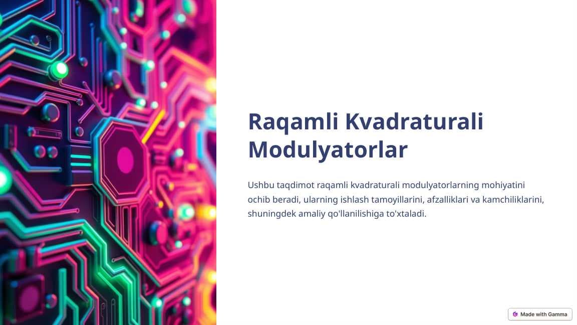 Raqamli kvadraturali modulyatorlar