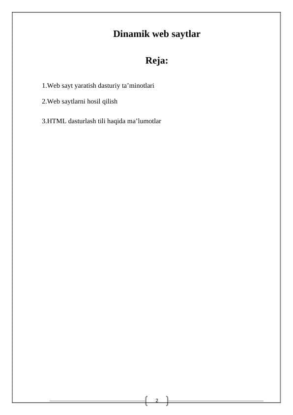 Dinamik web saytlar