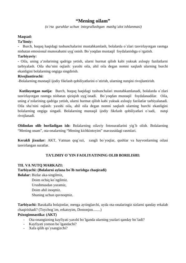 Mening oilam