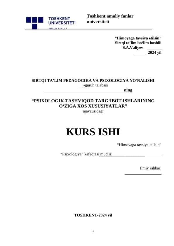 PSIXOLOGIK TASHVIQOD TARG‘IBOT ISHLARINING O‘ZIGA XOS XUSUSIYATLAR