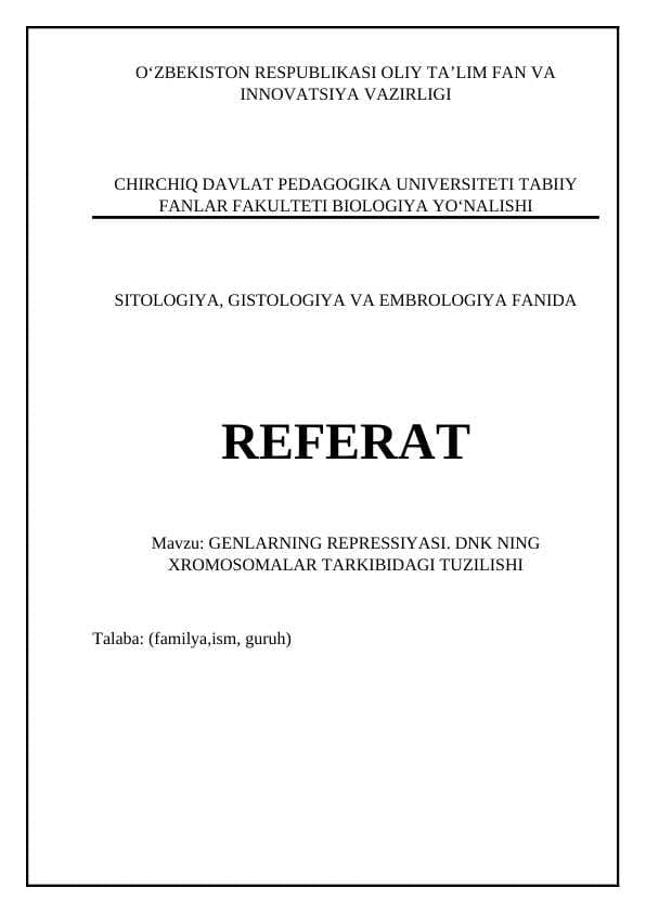 Genlar repressiyasi