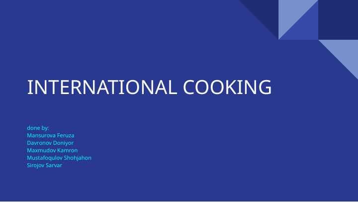 International cooking