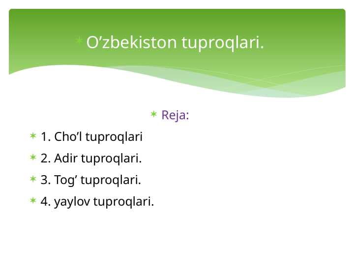 O‘zbekiston tuproqlari