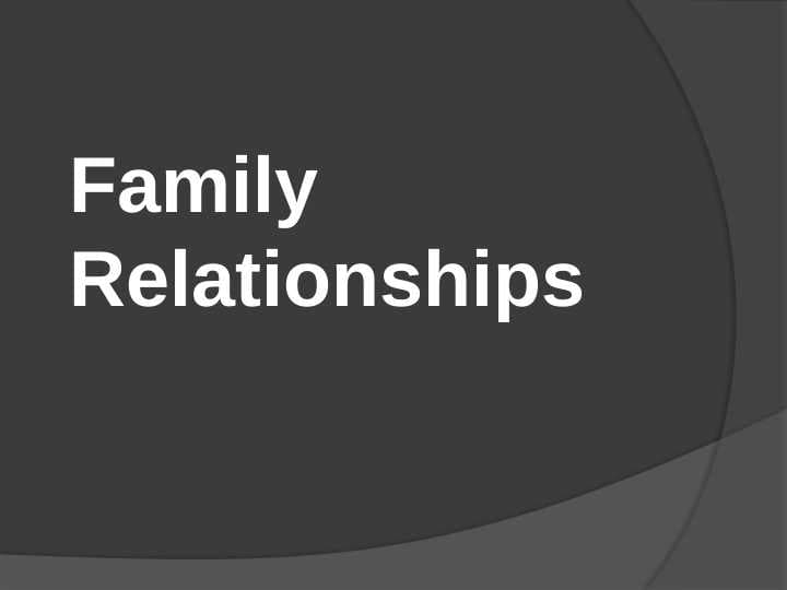Family relations.