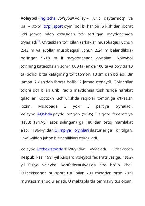 Voleybol