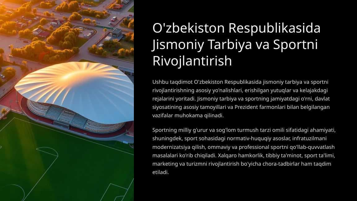 O'zbekiston Respublikasida Jismoniy Tarbiya va Sportni Rivojlantirish