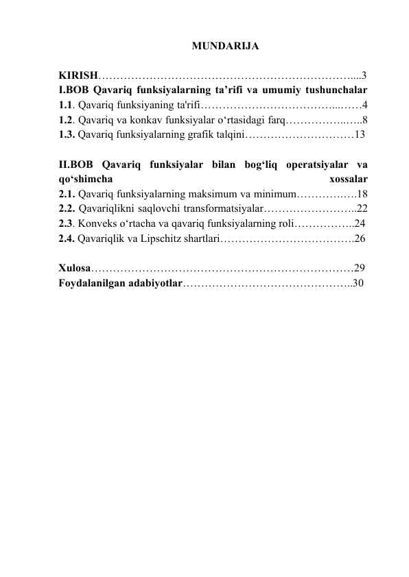 OSHKORMAS FUNKSIYA VA UNI HOSILA YORDAMIDA TO‘LA TEKSHIRISH
