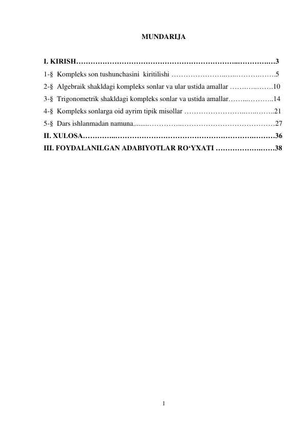 KOMPLEKS SONNING GEOMETRIK TASVIRI VA TRIGONOMETRIK SHAKLI MAVZUSINI O‘QITISH METODIKASI