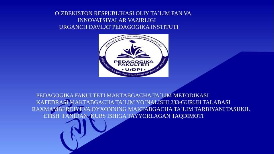 o'yin bolalar faoliyatining asosiy turi sifati