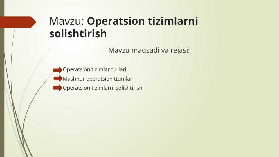 Operatsion tizimlarni solishtirish
