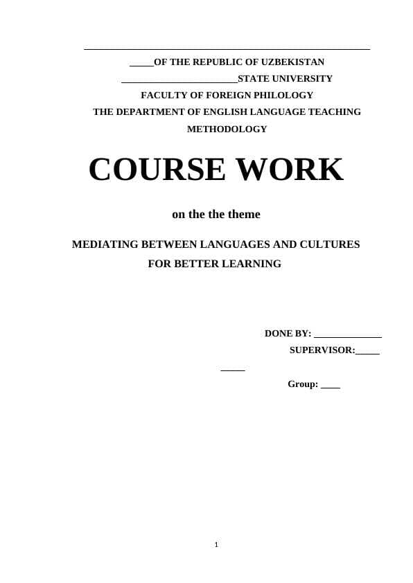 MEDIATING BETWEEN LANGUAGES AND CULTURES FOR BETTER LEARNING