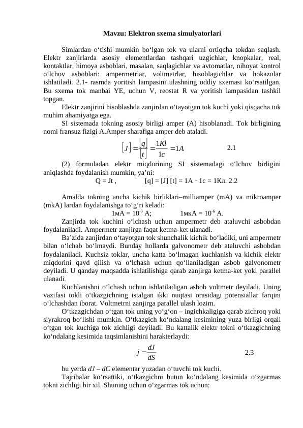 Elektron sxema simulyatorlari