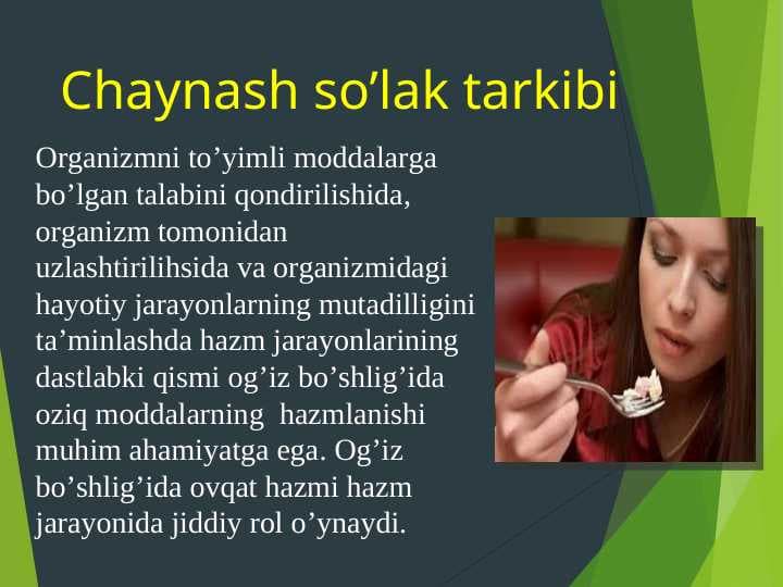 Chaynash so’lak tarkibi