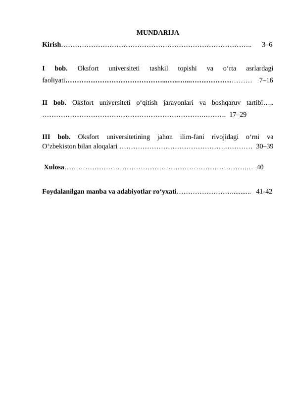 Oksford universiteti tarixi va bugungi kundagi faoliyati