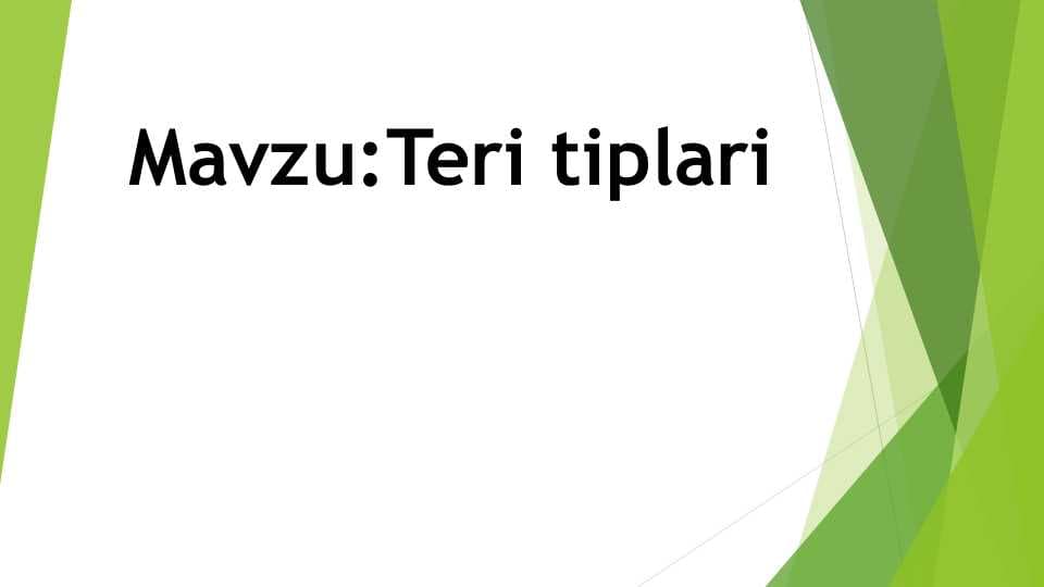 Teri tiplari