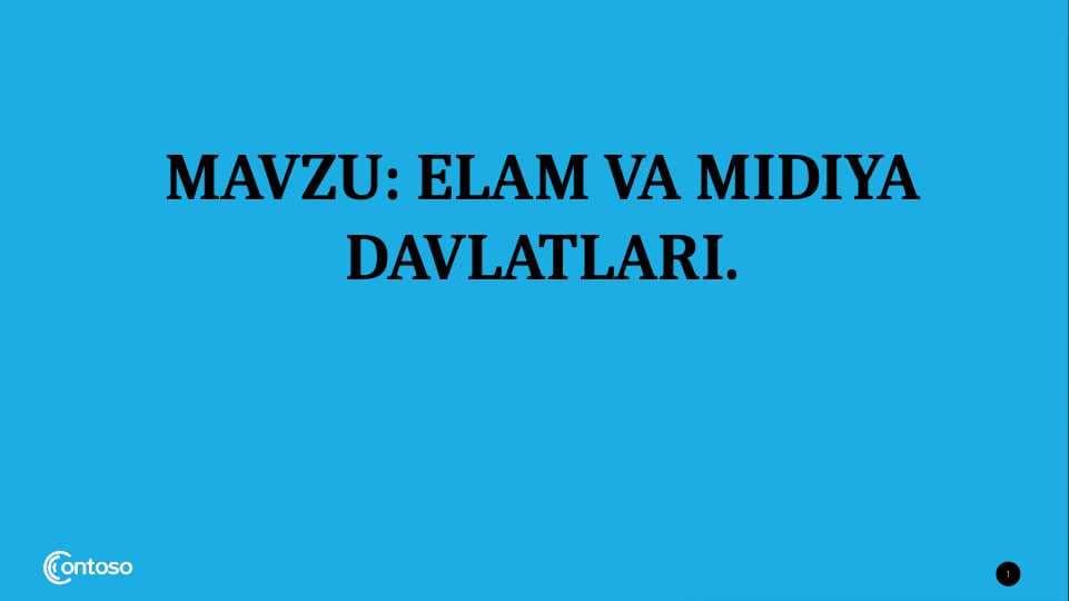ELAM VA MIDIYA DAVLATLARI.