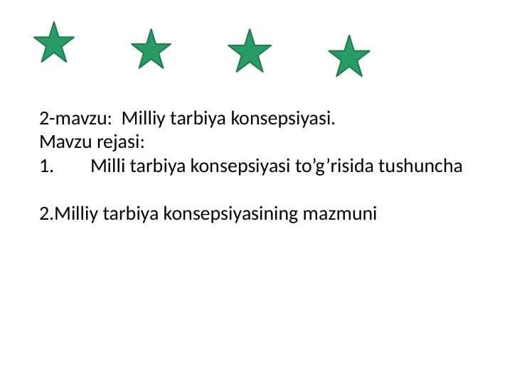 Milliy tarbiya konsepsiyasi