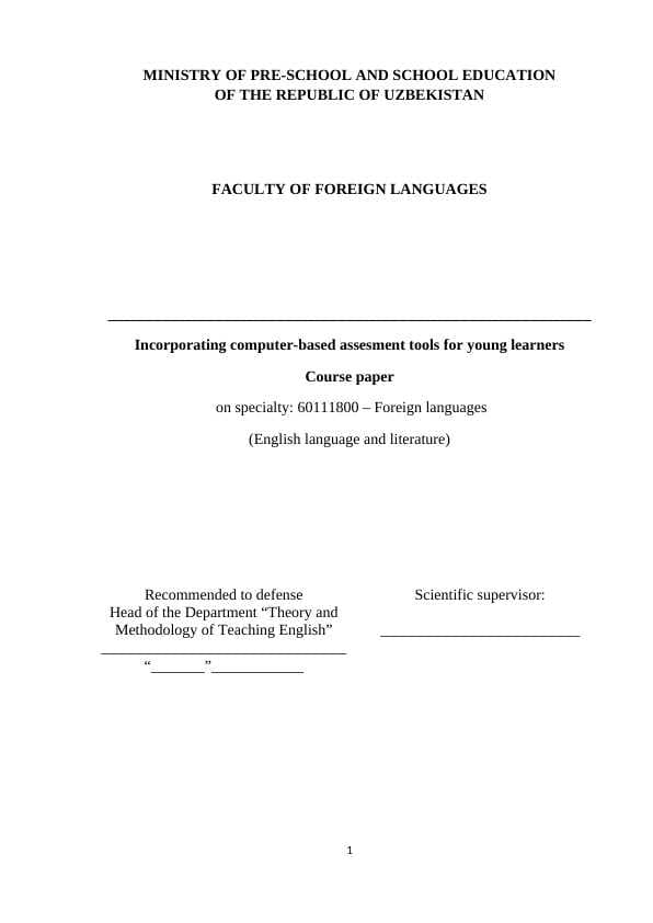 Incorporating computer-based assesment tools for young learners