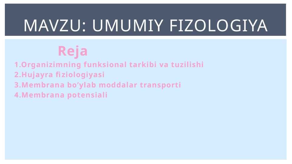 Umumiy fiziologiya