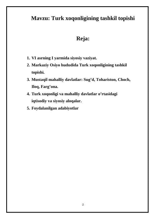 Turk xoqonligining tashkil topishi