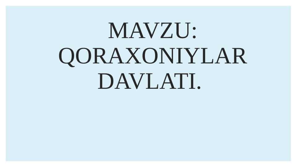Qoraxoniylar davlati