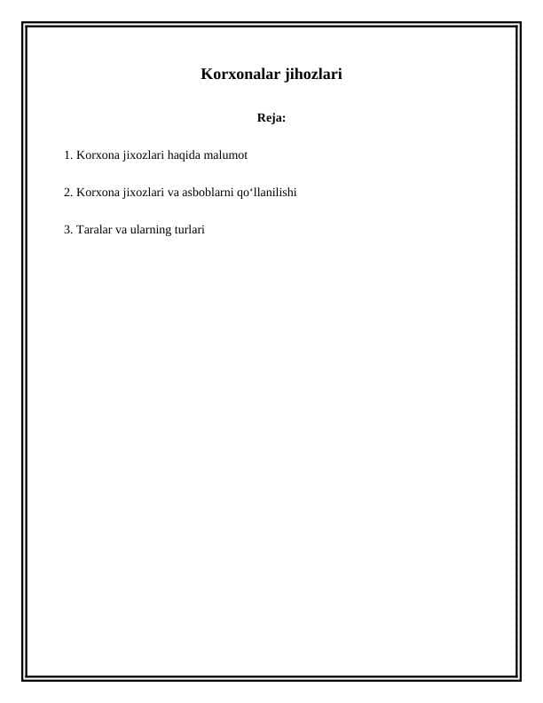 Korxonalar jihozlari