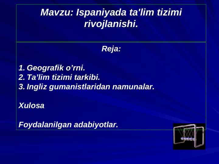 Ispaniyada ta'lim tizimi rivojlanishi