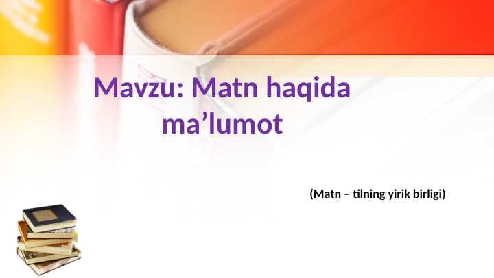 Matn haqida ma’lumot