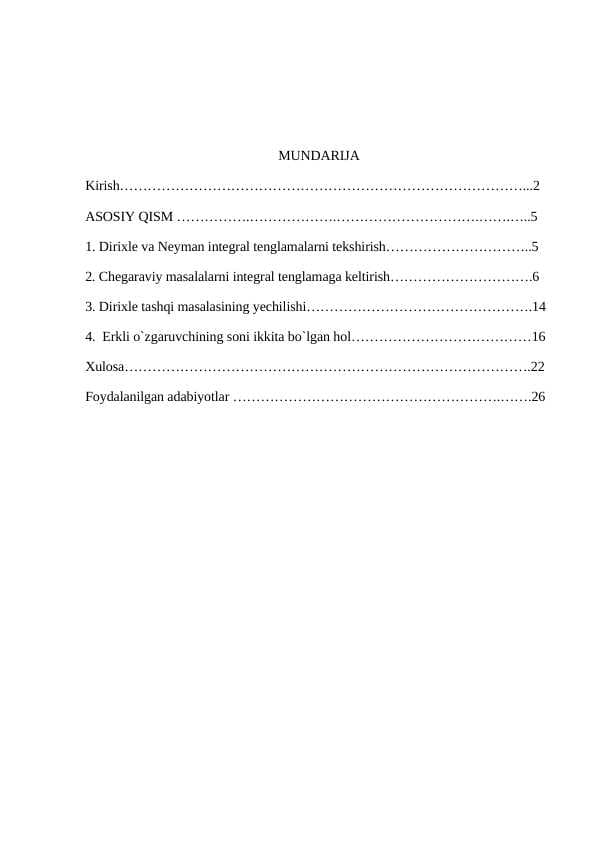 Dirixle va Neyman masalalarini potensiallar yordamida yechish 1