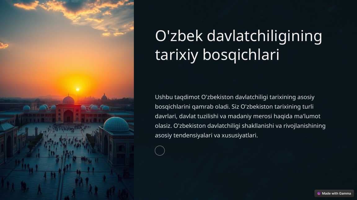 O'zbek davlatchiligining tarixiy bosqichlari