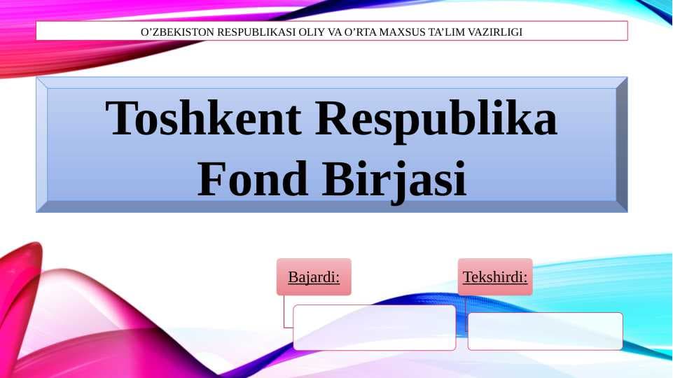 Birja va Toshkent Respublika fond birjasi