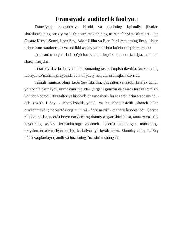 Fransiyada auditorlik faoliyati