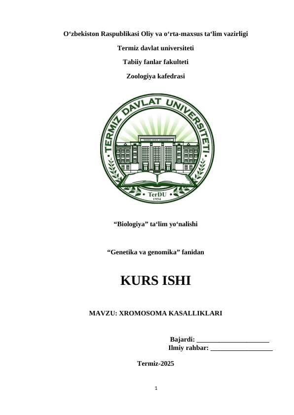 XROMOSOMA KASALLIKLARI