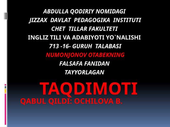 XX-XXI asr O‘zbek falsafasi