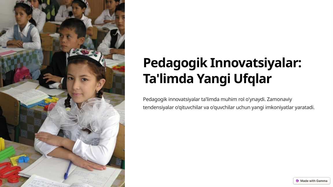 Pedagogik innovatsiyalar