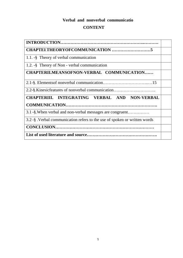 Verbal  and  nonverbal  communicatio