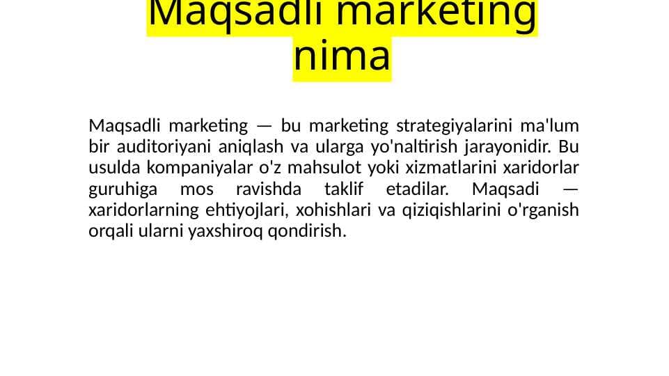 Maqsadli marketing