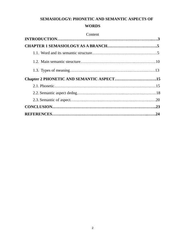 SEMASIOLOGY PHONETIC AND SEMANTIC ASPECTS OF WORDS 1