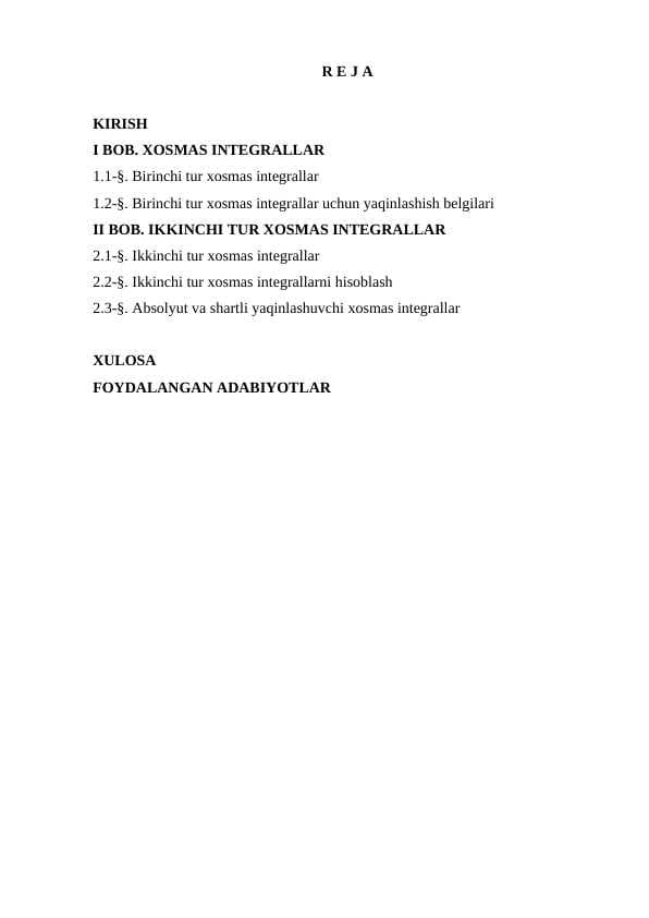 Ikkinchi tur xosmas integrallar