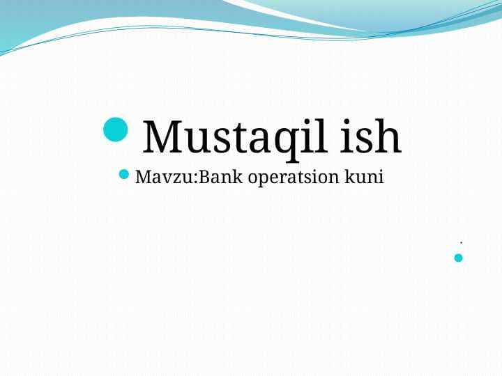 Bank operatsion kuni