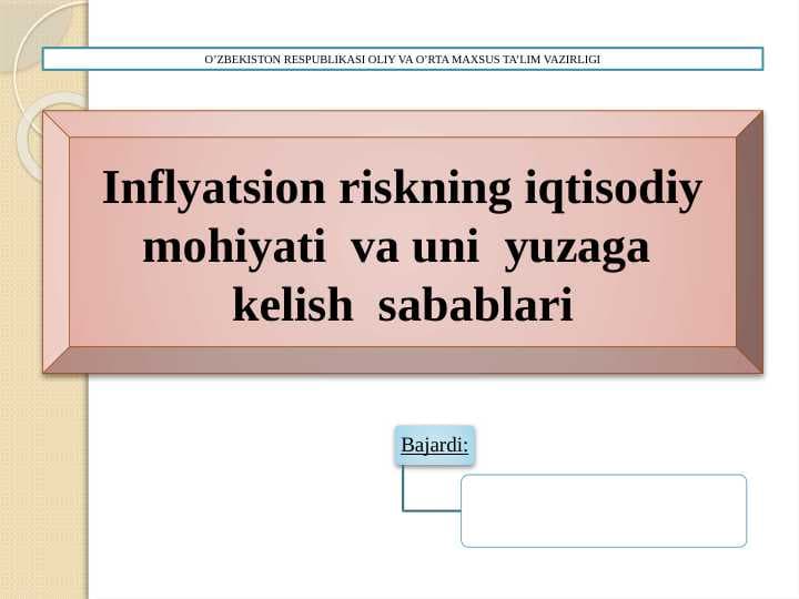 Inflyatsion riskning iqtisodiy  mohiyati  va uni  yuzaga  kelish  sabablari