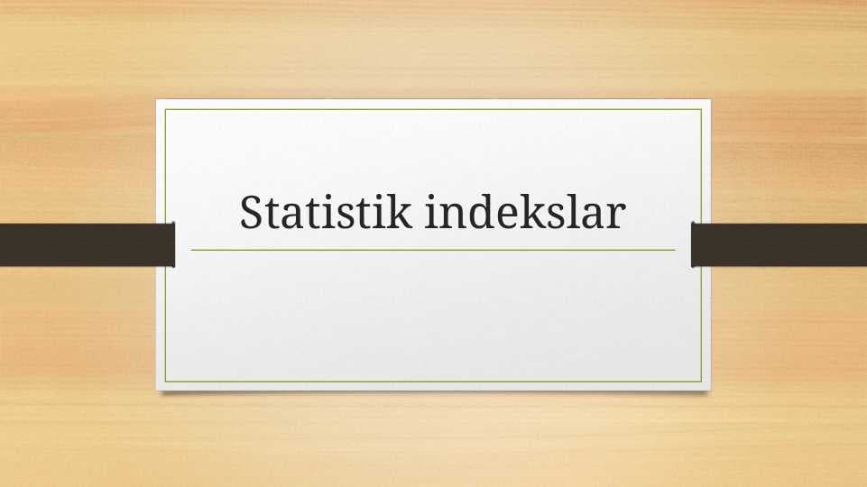 Statistik indekslar