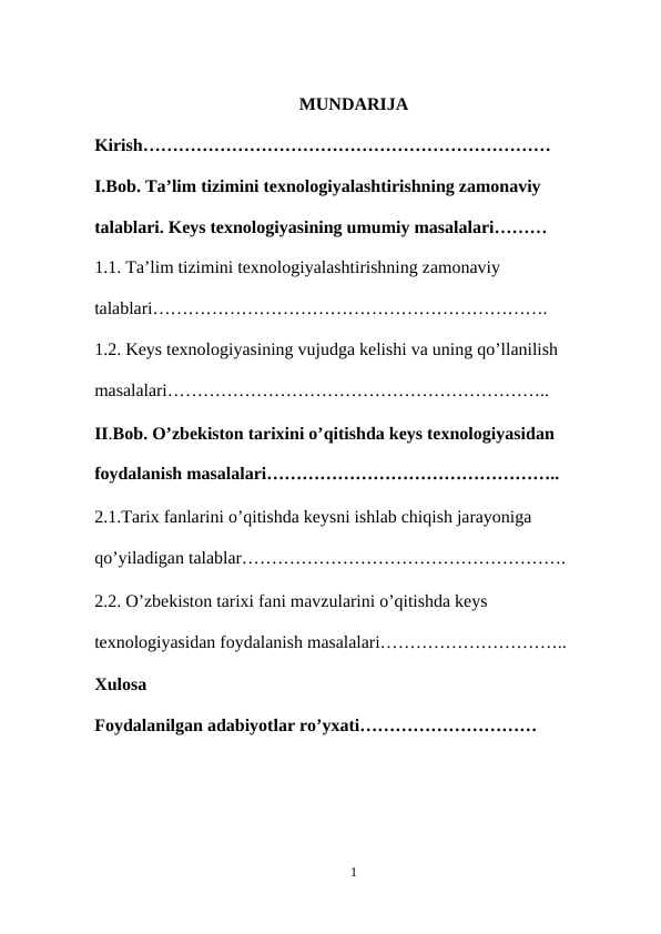 Umumta’lim maktablarida O’zbekiston tarixini o’qitishda “keys study” usulidan foydalaninish