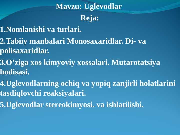 Uglevodlar