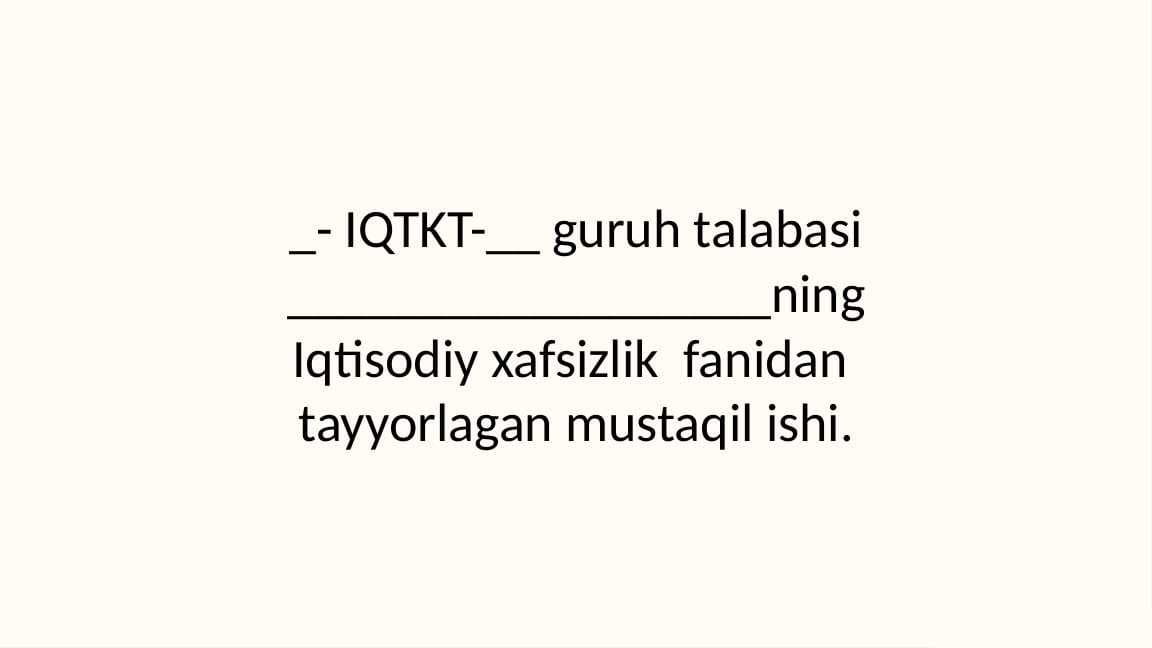 Ijtimoiy Sohada Xavfsizlikni Ta'minlash