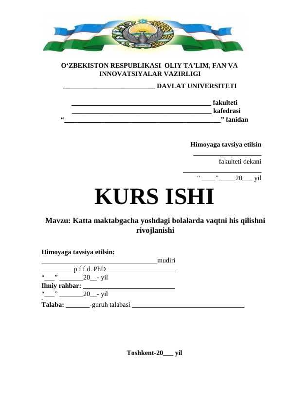 Katta maktabgacha yoshdagi bolalarda vaqtni his qilishni rivojlanishi