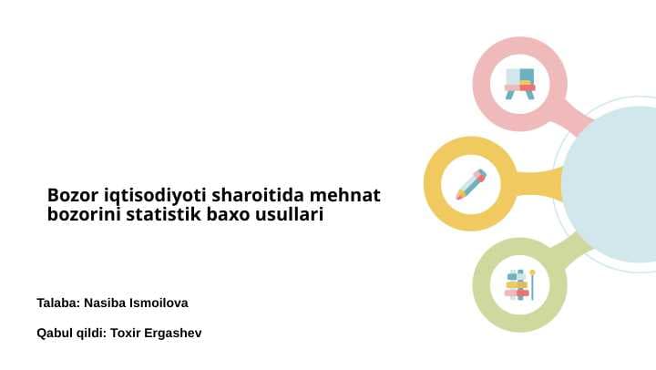 Bozor iqtisodiyoti sharoitida mehnat bozorini statistik baxo usullari