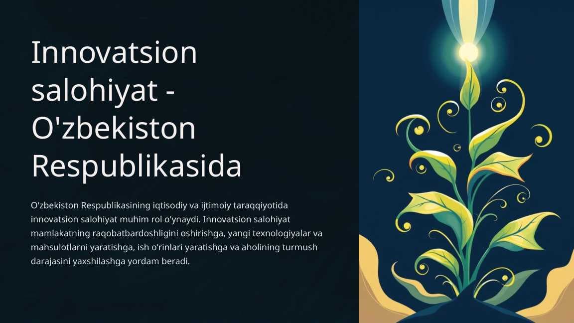 Innovatsion salohiyat - O'zbekiston Respublikasida