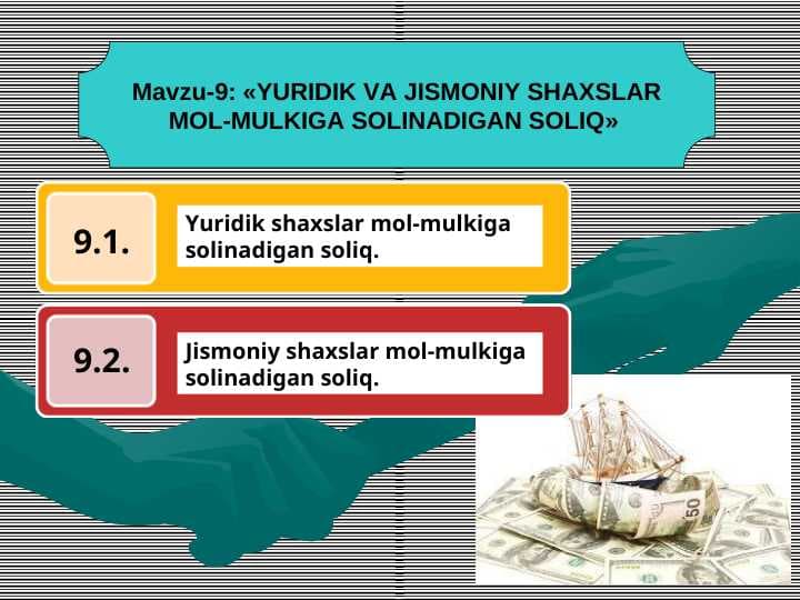 YURIDIK VA JISMONIY SHAXSLAR MOL-MULKIGA SOLINADIGAN SOLIQ